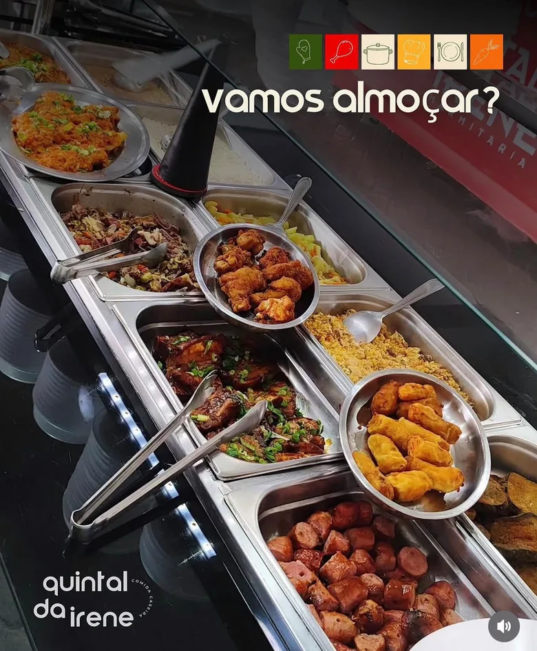 Buffet do Quintal com receitas caseiras e acompanhamentos